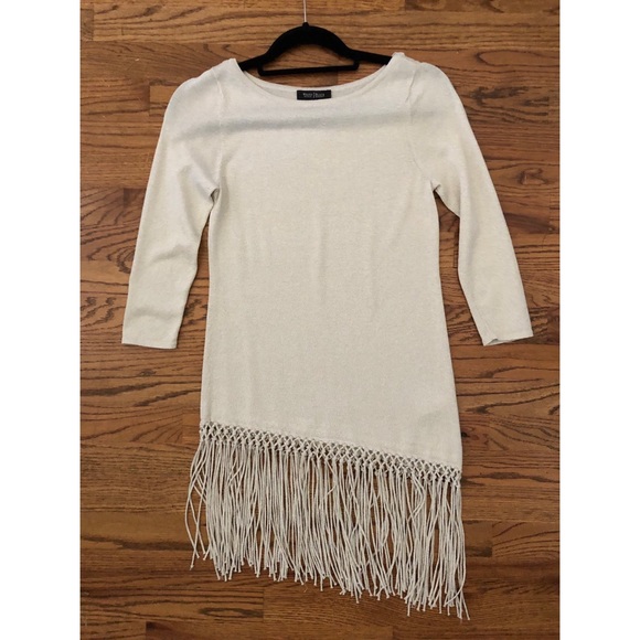 Fringe boho gold shimmer sweater - Picture 2 of 4